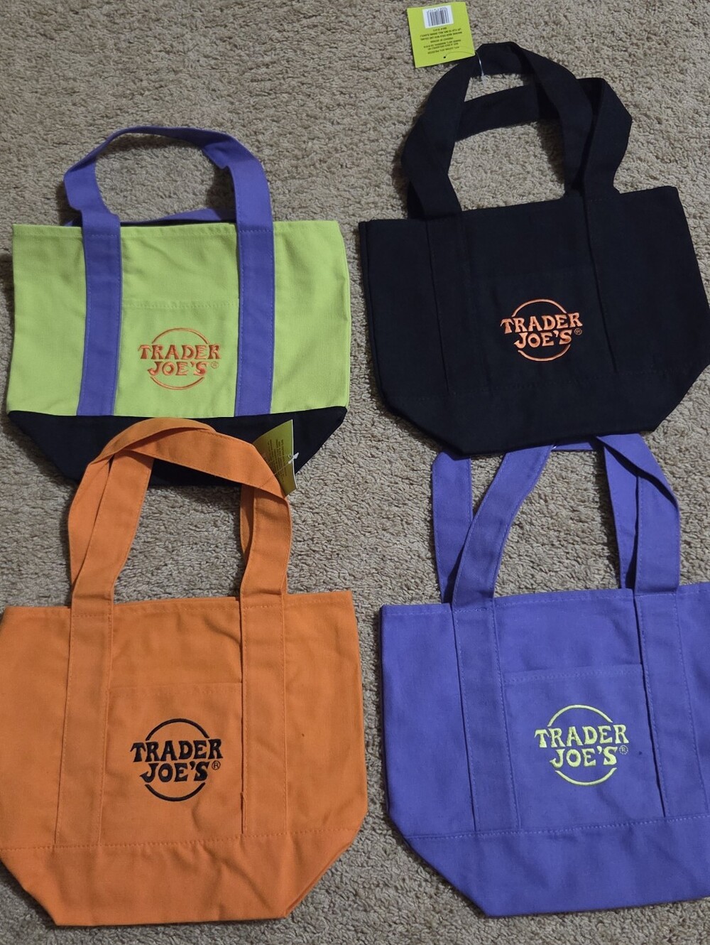 Trader Joe's Mini Tote Bag - Fall Collection 26 - set of 4 bags